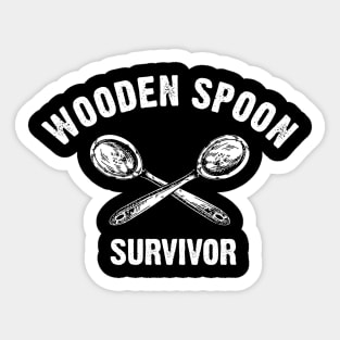 wooden spoon survivor Sticker